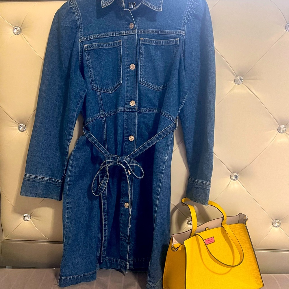 GAP denim mini dress - size 10p petite